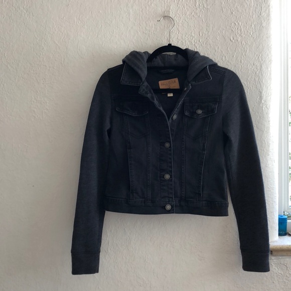black denim jacket hollister